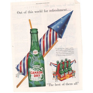 Canada Dry Ginger Ale Soda Pop Magazine Advertisement Vintage Original 1950s